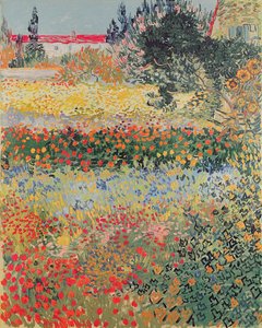Tuin in bloei, Arles, juli 1888